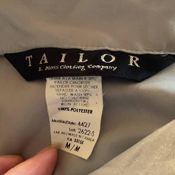 Vintage 90s Silver Gray Satin Collared V-Neck Long Sleeve Fitted Popover Blouse - Picture 16 of 16